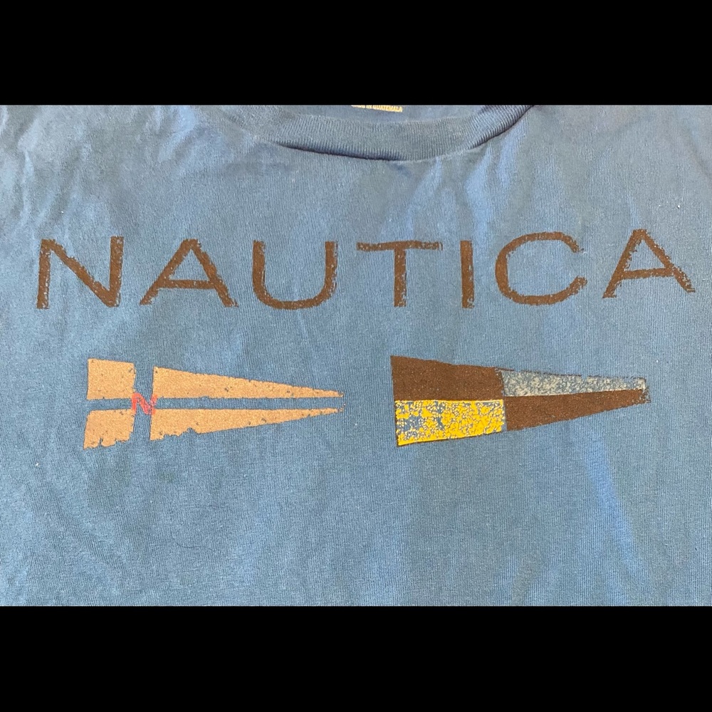 Mens Pacsun vintage style Nautica sailboat Tshirt size large Blue